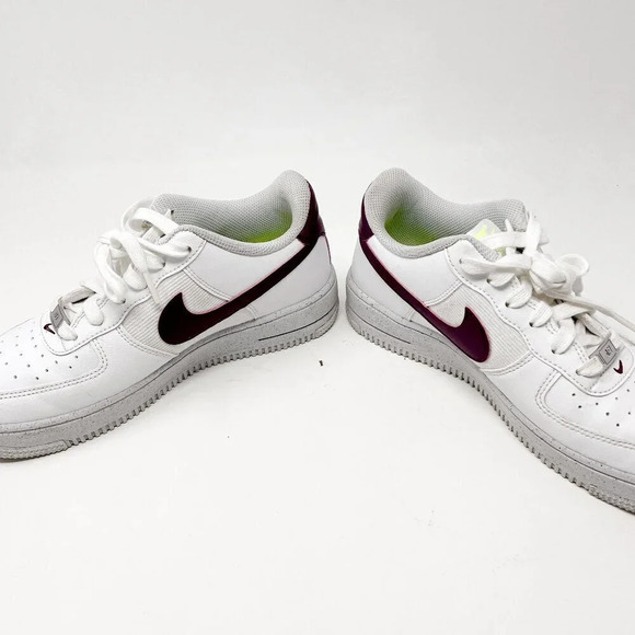 Nike Air Force 1 Crater Next Nature GS Sneaker Shoe White Sangria Burgundy 7.5 - Picture 8 of 10